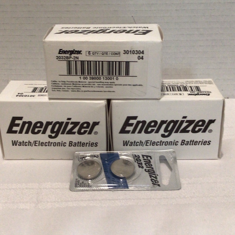 Energizer Watch/Electronic Batteries 3 boxes CR 2032 lithium sealed